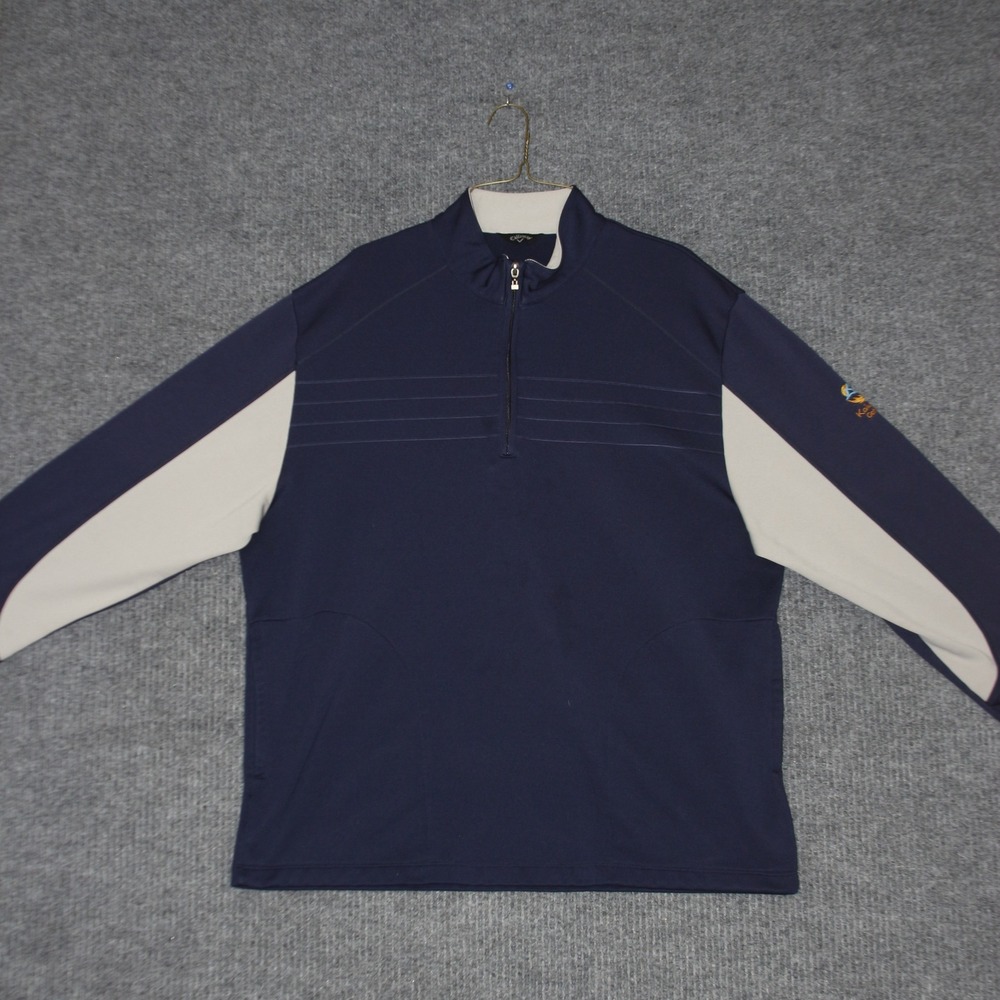 Callaway Pullover Sweater Mens Navy Long Sleeve Quarter Zip Kaluhyat Golf Club